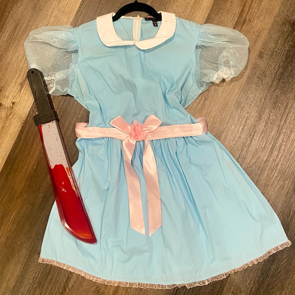 DollsKill TRICKZ N’TREATZ “The Shining Twins” Halloween  Dress and Knife Bundle!